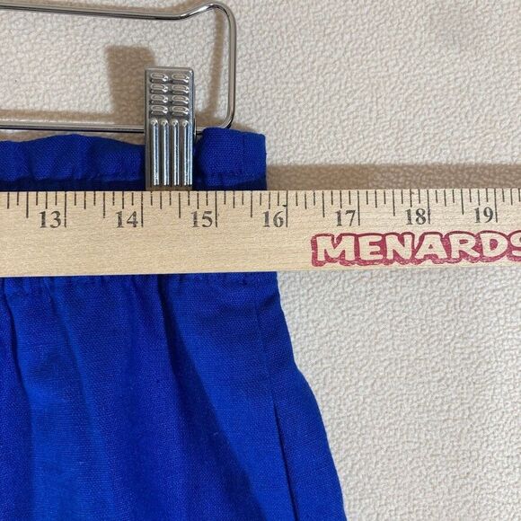 J Crew Skirt Sz 8 Cobalt Blue Linen Elastic Waist Pockets Lined Resort Wear - Picture 2 of 9